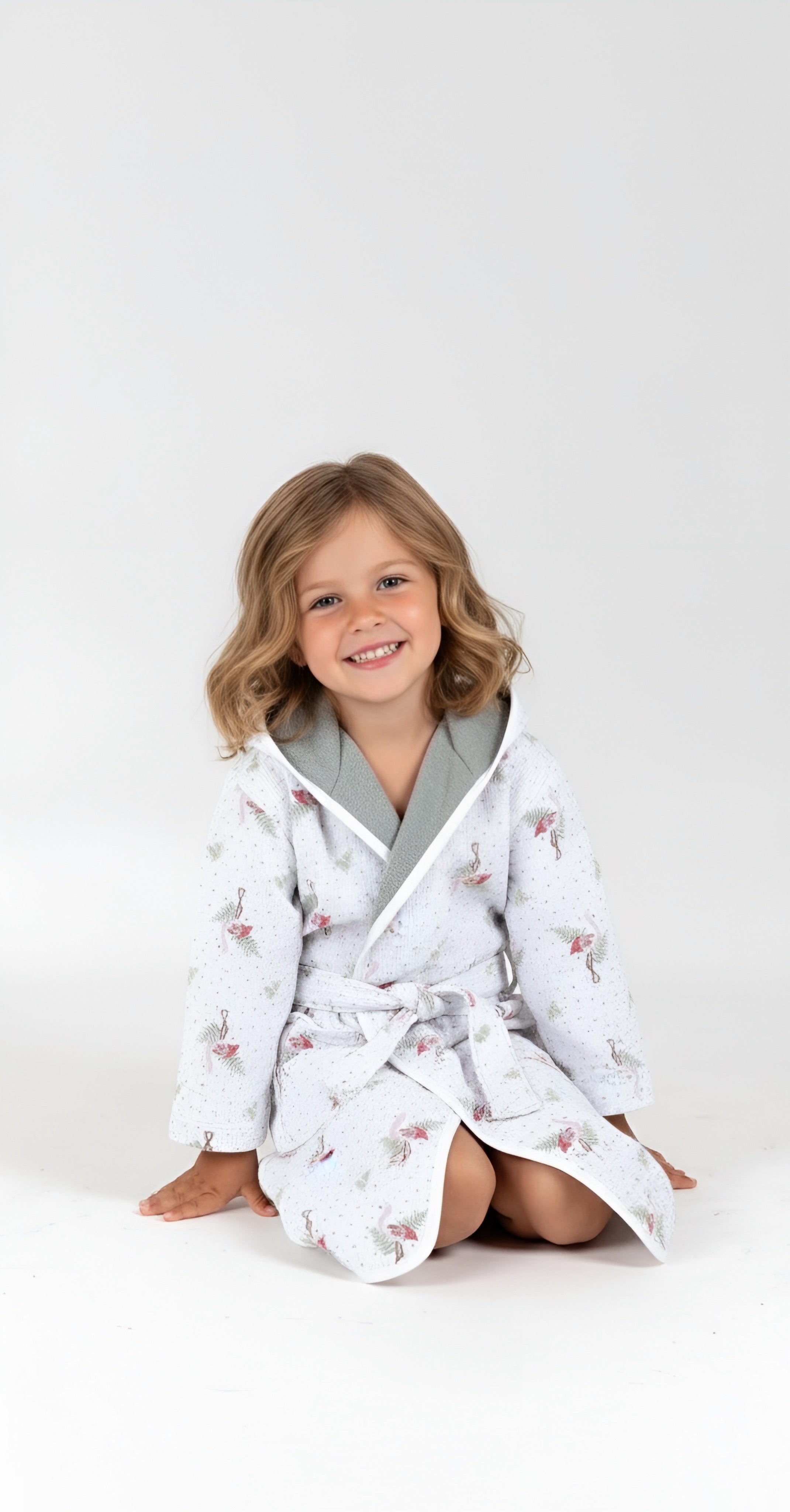 Çift Taraflı Kapüşonlu Çocuk Bornoz