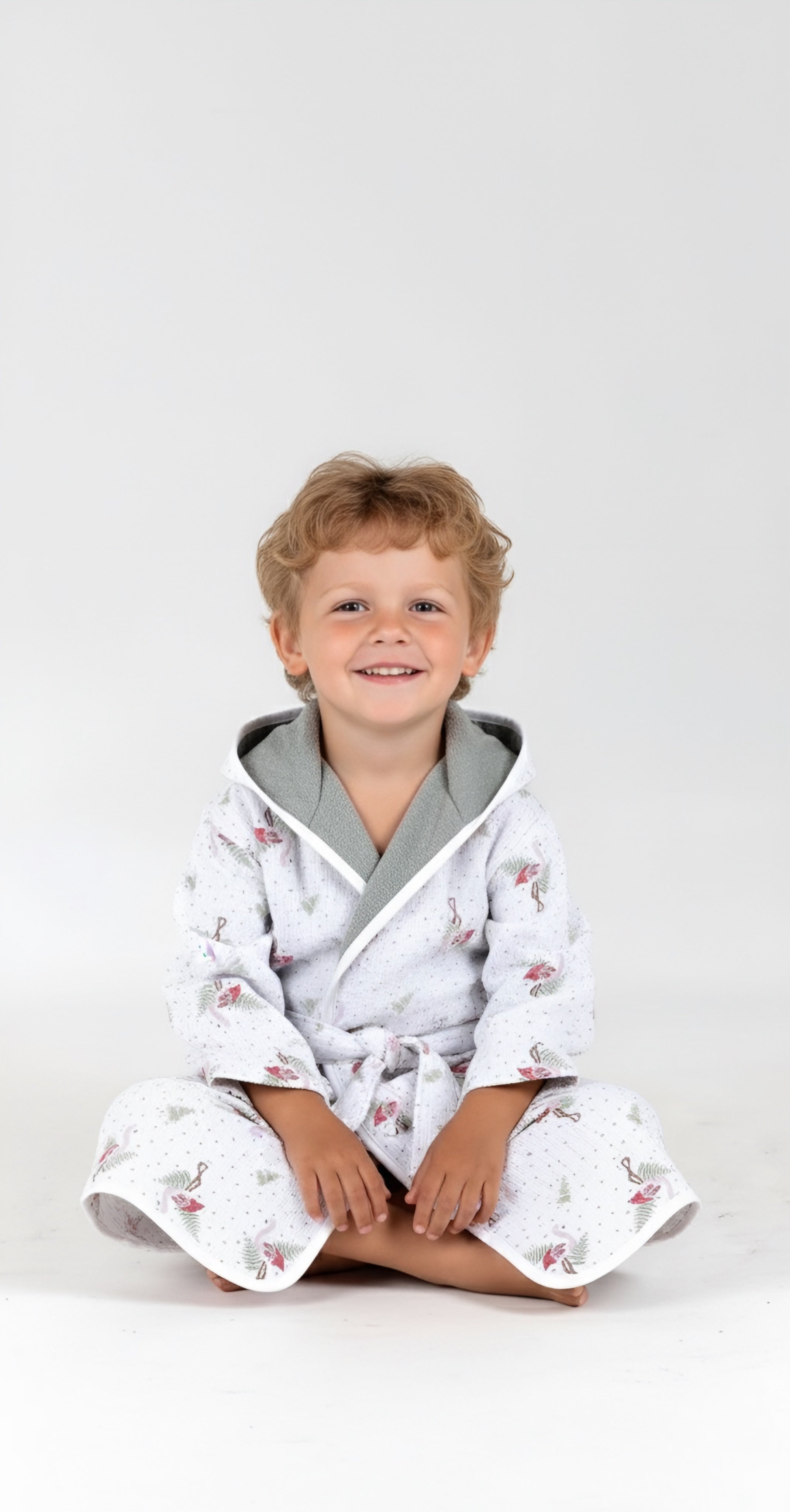 Çift Taraflı Kapüşonlu Çocuk Bornoz