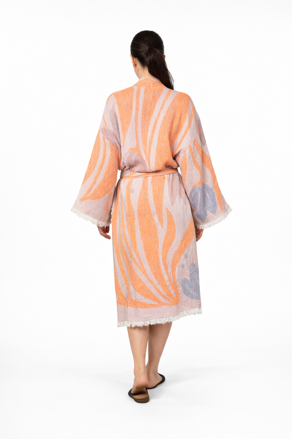 Flora Kimono Yaka Müslin Bornoz & Sabahlık | Ev & Plaj