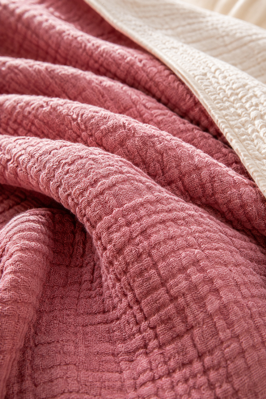 % 100 Pamuk Çift taraflı Bohem Müslin Pike / Yatak Örtüsü - Mürdüm