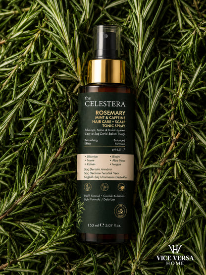 The Celestera Biberiye Nane &amp; Kafein İçeren Saç ve Saç Derisi Bakım Toniği 150 ml