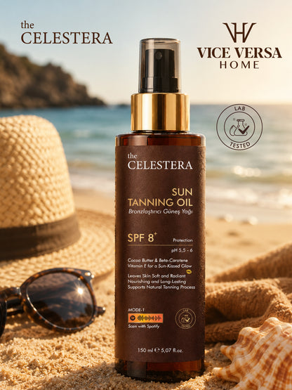 The Celestera Bronzlaştırıcı Güneş Yağı SPF 8+ 150 ml (Kakao Yağı &amp; Beta-Karoten)
