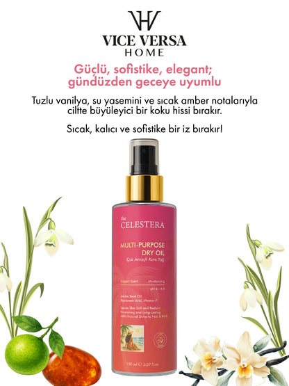 The Celestera Çok Amaçlı Kuru Yağı 150 ml (Jojoba Yağı, Hyalüronik Asit &amp; E Vitamini)