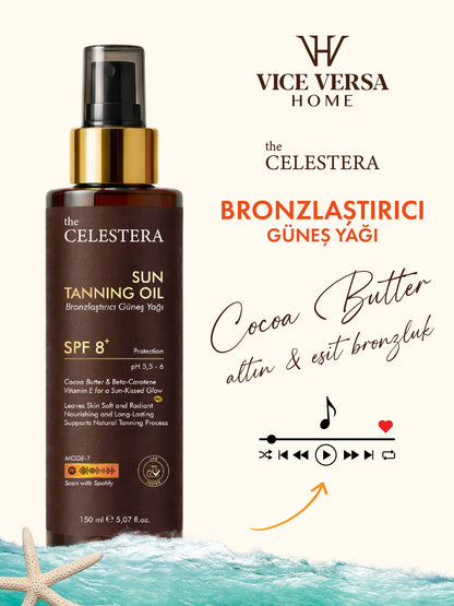 The Celestera Bronzlaştırıcı Güneş Yağı SPF 8+ 150 ml (Kakao Yağı &amp; Beta-Karoten)