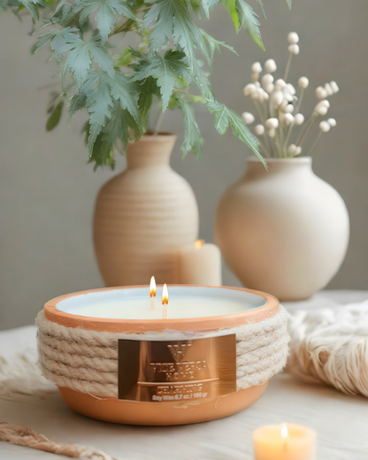 El Yapımı Toprak Kase Soya Wax Kokulu Mum - Charming