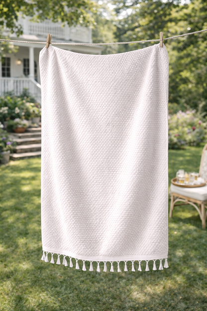 Kara Tezgâh El Dokuma Bubble Banyo Havlusu