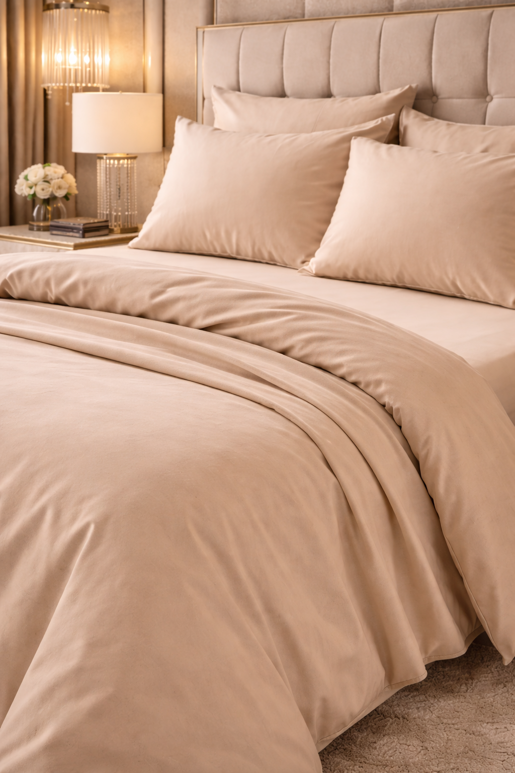 Pamuk Saten Nevresim Takımı – Vizon/Bej