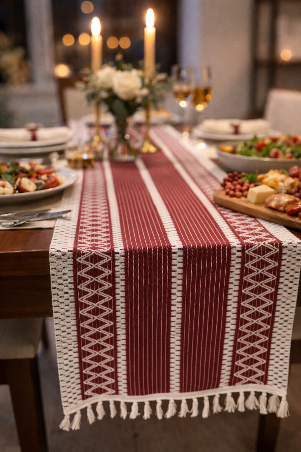 Natura Kırmızı İşlemeli Runner