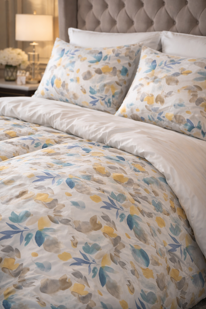 Bahar Esintisi Çiçek Desenli 300 TC Premium %100 Pamuk Saten Nevresim Takımı