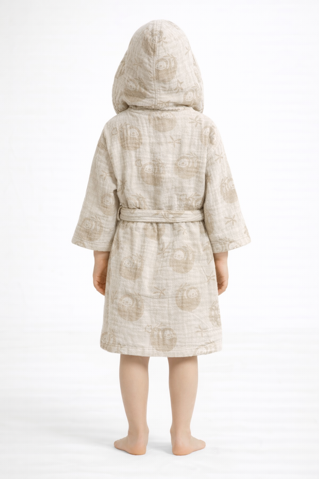 Koala Desenli Müslin Kapüşonlu Çocuk Bornoz