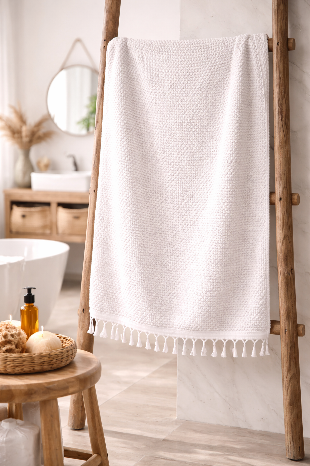 Kara Tezgâh El Dokuma Bubble Banyo Havlusu