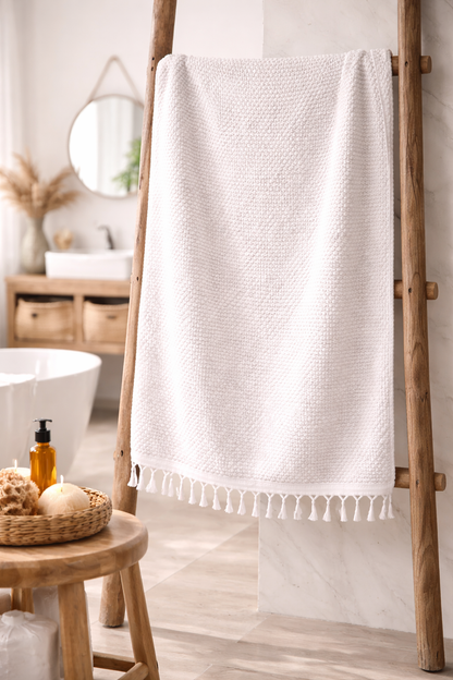 Kara Tezgâh El Dokuma Bubble Banyo Havlusu