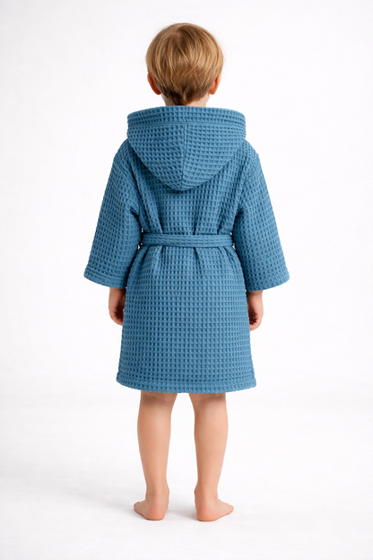 Waffle Dokuma Çocuk Bornozu