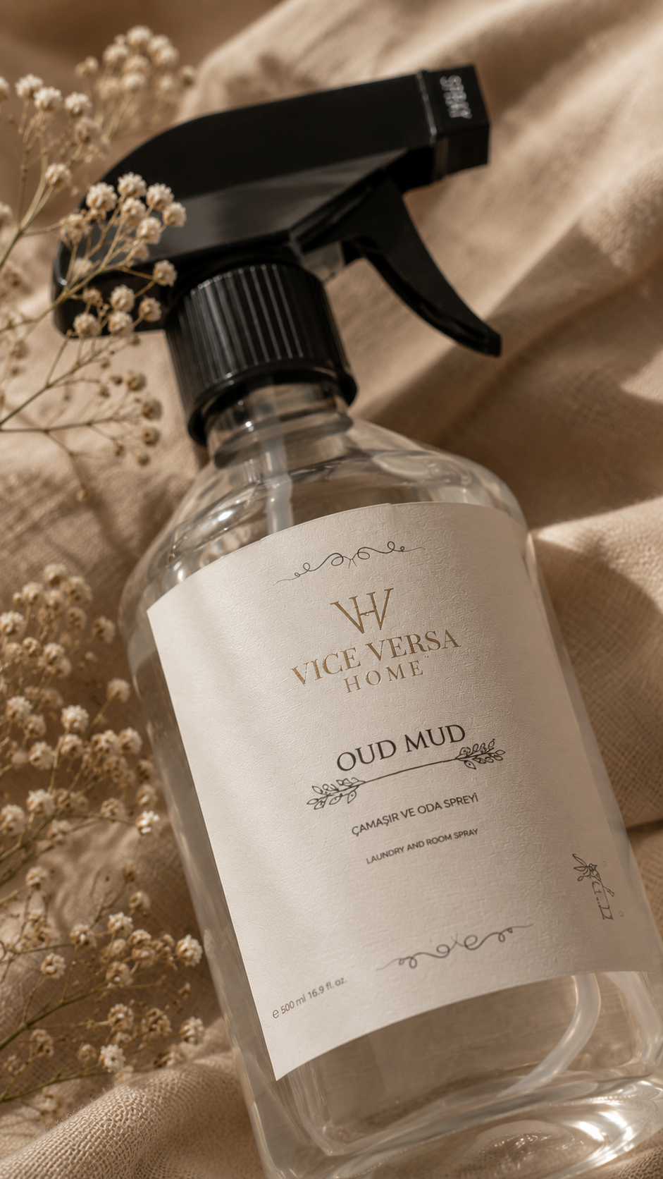 Sprey Oda ve Çamaşır Kokusu - OUD MUD  (500 ml)