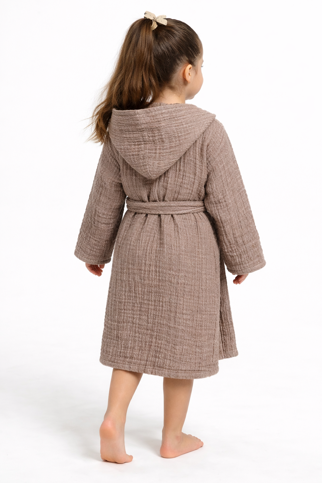 Müslin Kapüşonlu Çocuk Bornoz