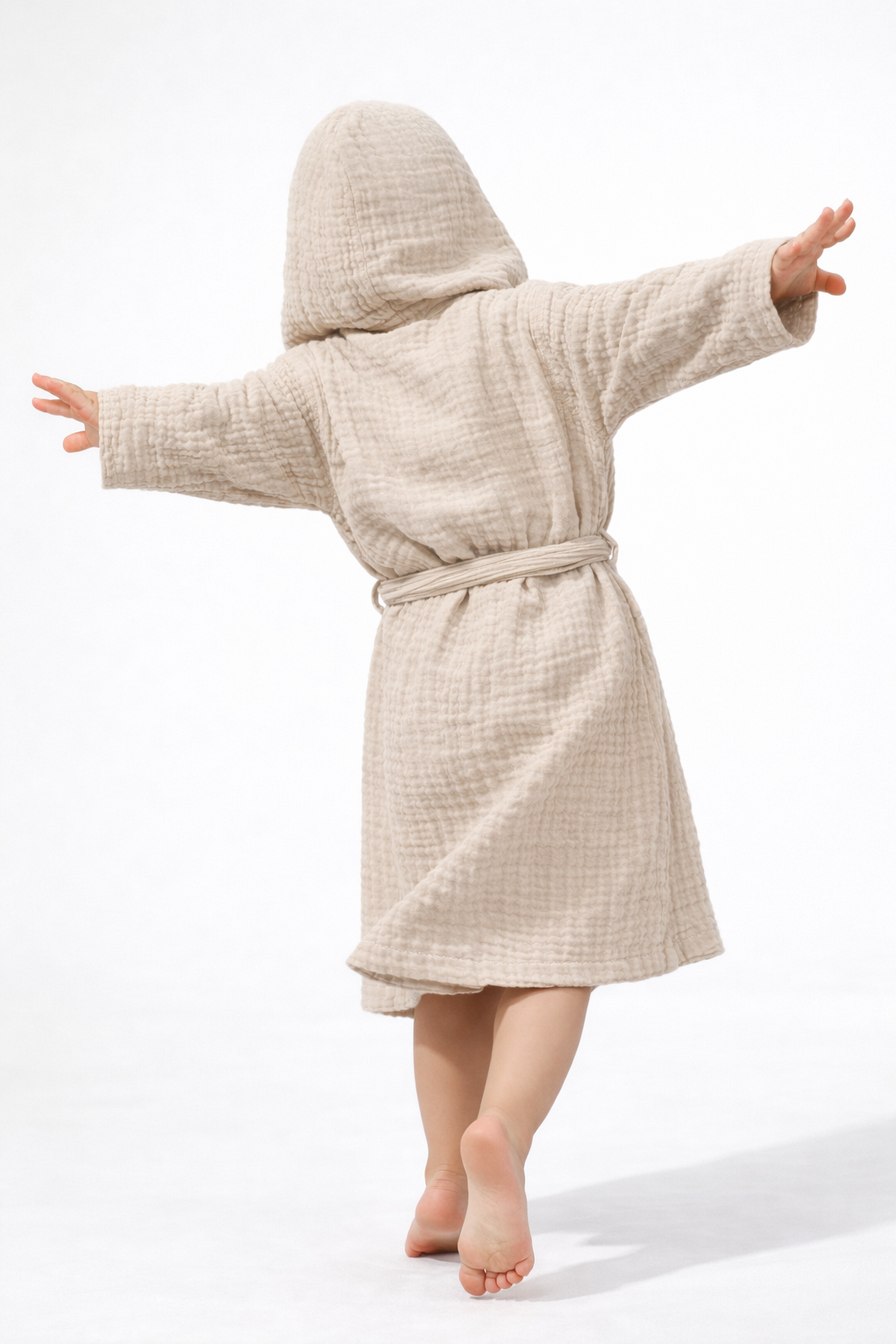 Müslin Kapüşonlu Çocuk Bornoz