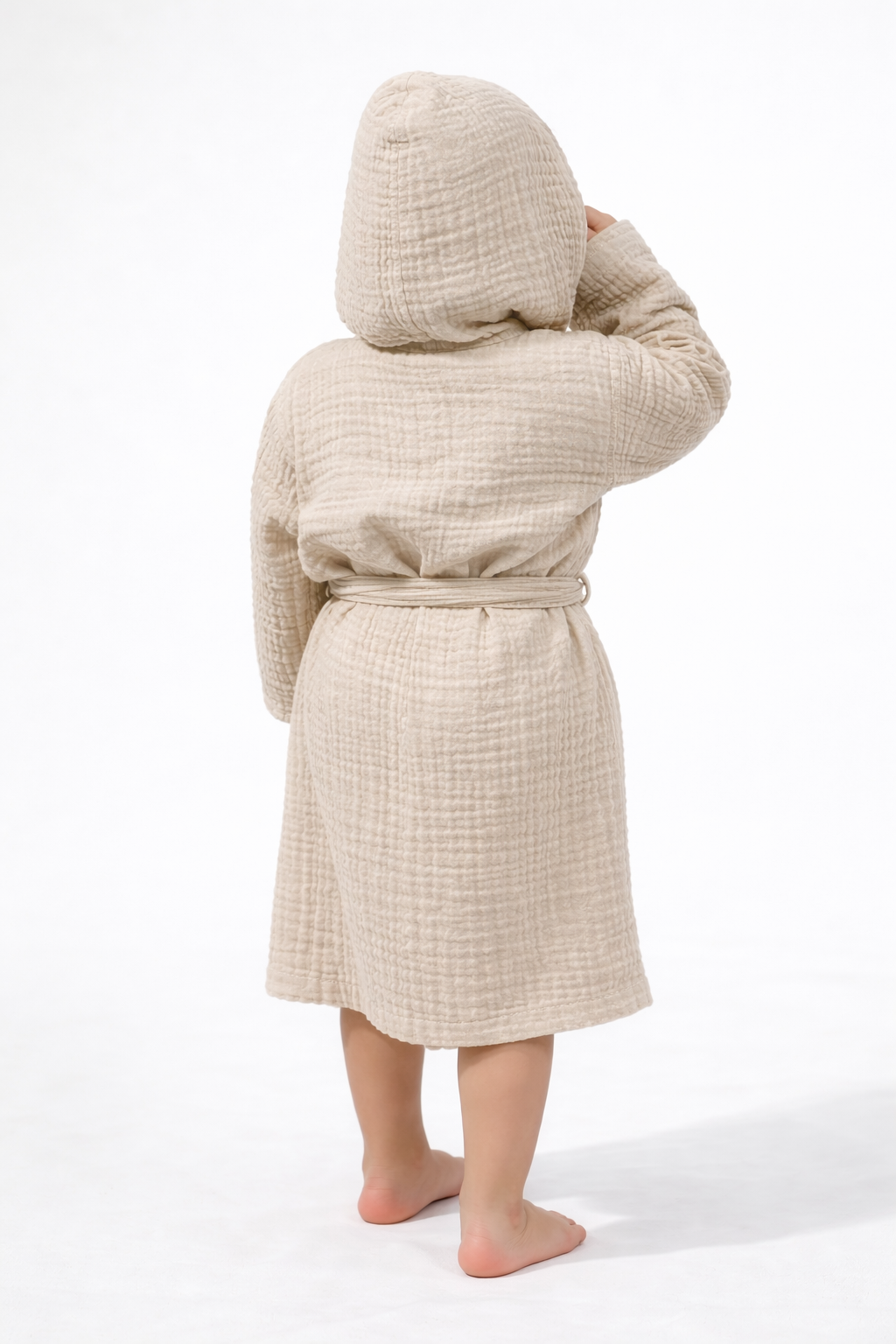 Müslin Kapüşonlu Çocuk Bornoz