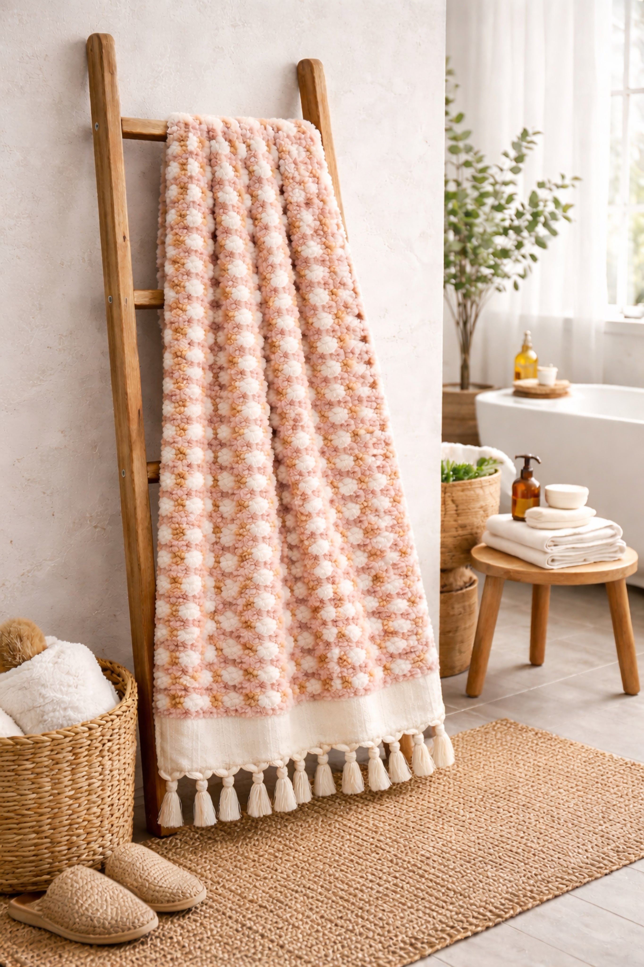 Kara Tezgâh El Dokuma Bubble Banyo Havlusu