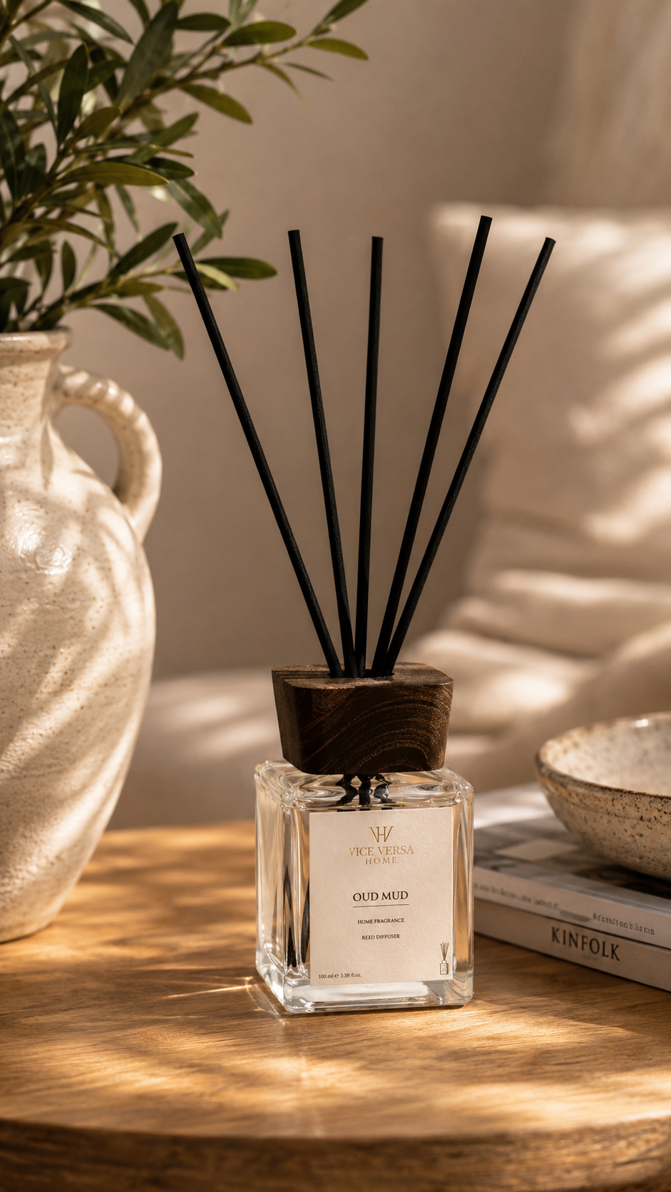 Dekoratif Ahşap Kapaklı Çubuklu Oda Kokusu - OUD MUD  (100 ml)