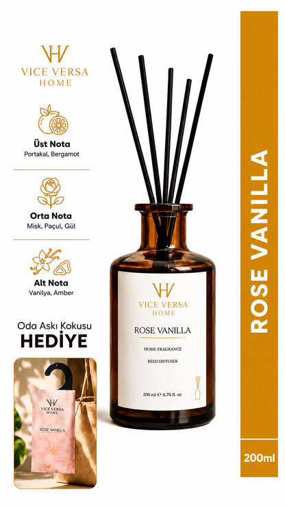 Çubuklu Oda Kokusu - ROSE VANILLA  (200 ml)